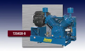 A blue jenny air compressor with a motor A blue jenny air compressor with a motor