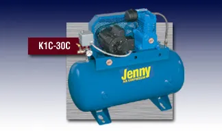 A jenny air compressor with a blue tank A jenny air compressor with a blue tank