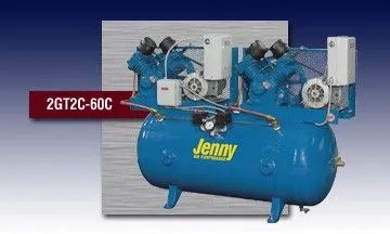 A blue jenny air compressor with a large tank A blue jenny air compressor with a large tank